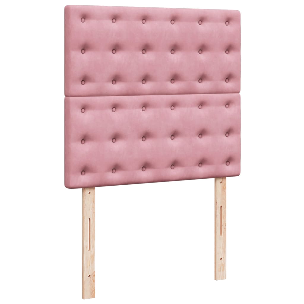 Boxspring met matras fluweel roze 90x190 cm is nu te koop bij PeponiXL, paradijselijk wonen!