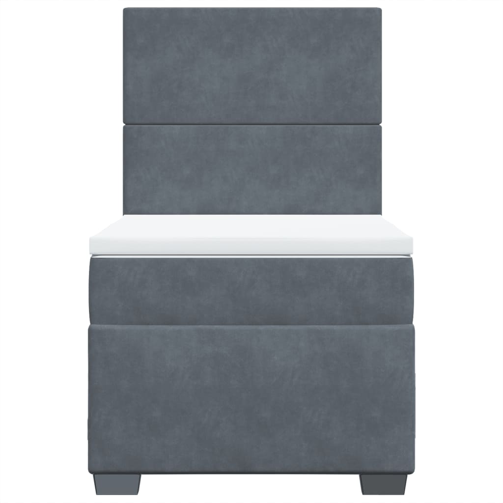 Boxspring met matras fluweel donkergrijs 90x200 cm is nu te koop bij PeponiXL, paradijselijk wonen!