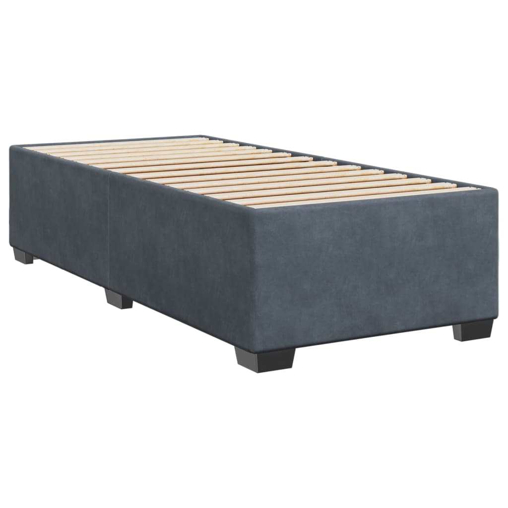 Boxspring met matras fluweel donkergrijs 90x200 cm is nu te koop bij PeponiXL, paradijselijk wonen!