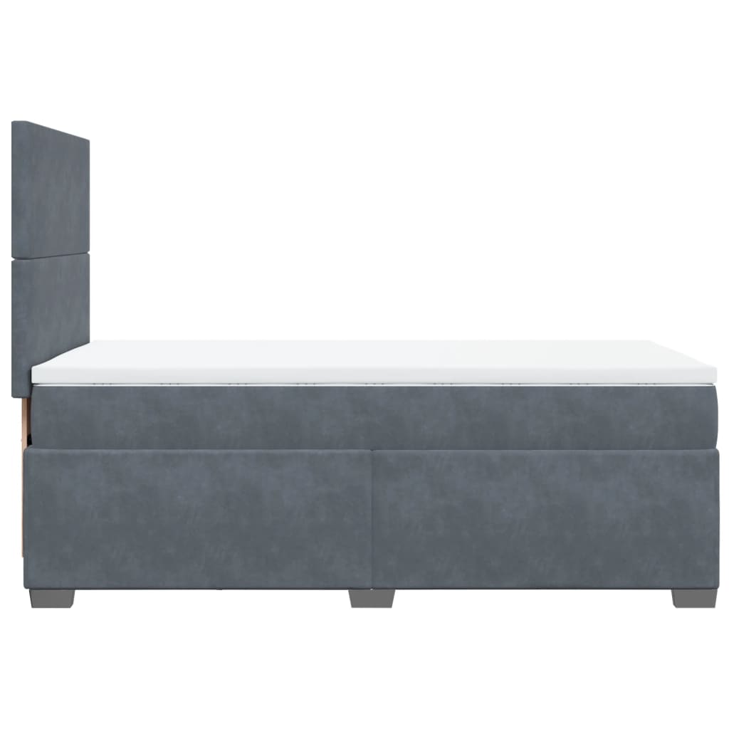 Boxspring met matras fluweel donkergrijs 90x200 cm is nu te koop bij PeponiXL, paradijselijk wonen!
