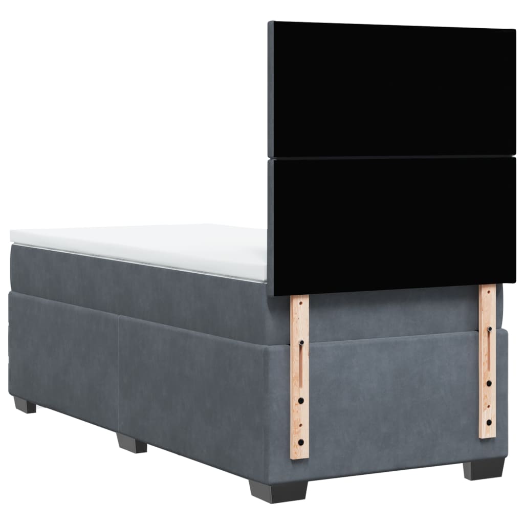 Boxspring met matras fluweel donkergrijs 90x200 cm is nu te koop bij PeponiXL, paradijselijk wonen!