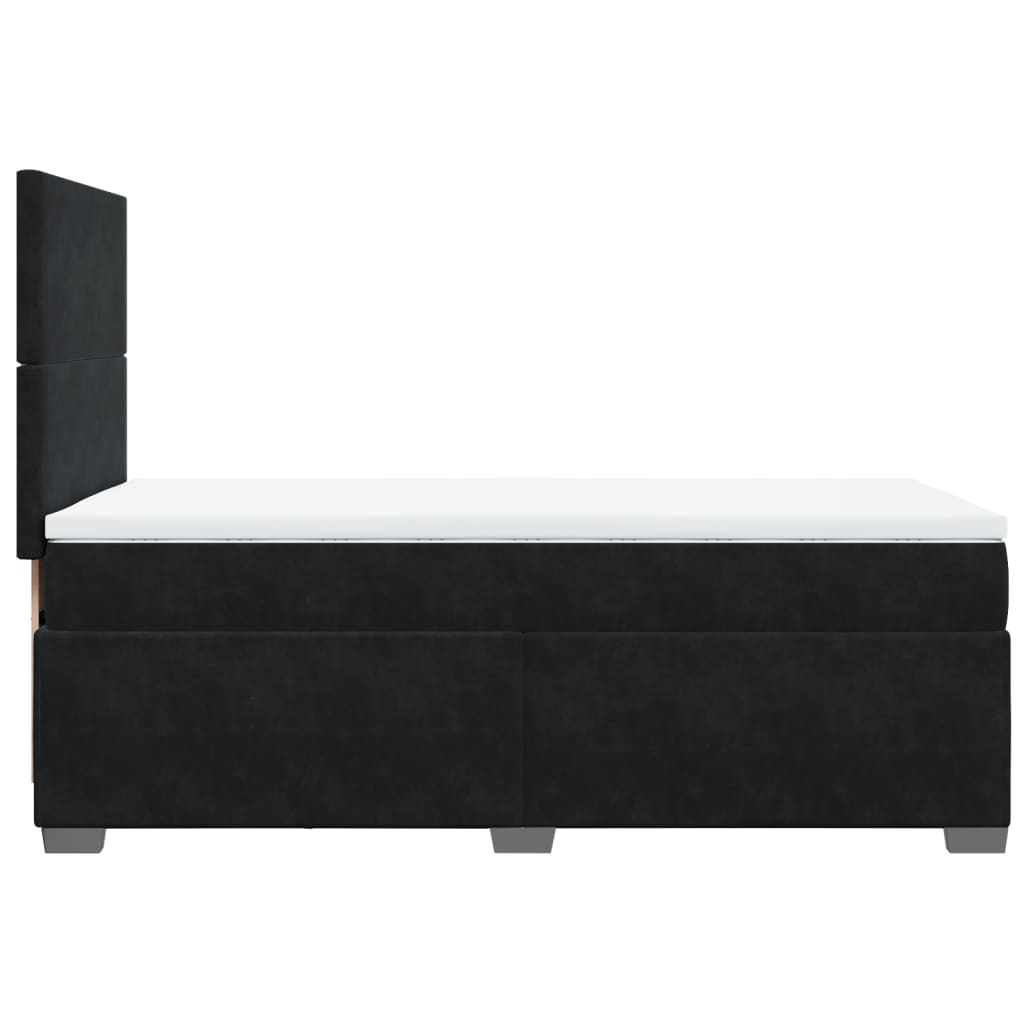 Boxspring met matras fluweel zwart 90x200 cm is nu te koop bij PeponiXL, paradijselijk wonen!