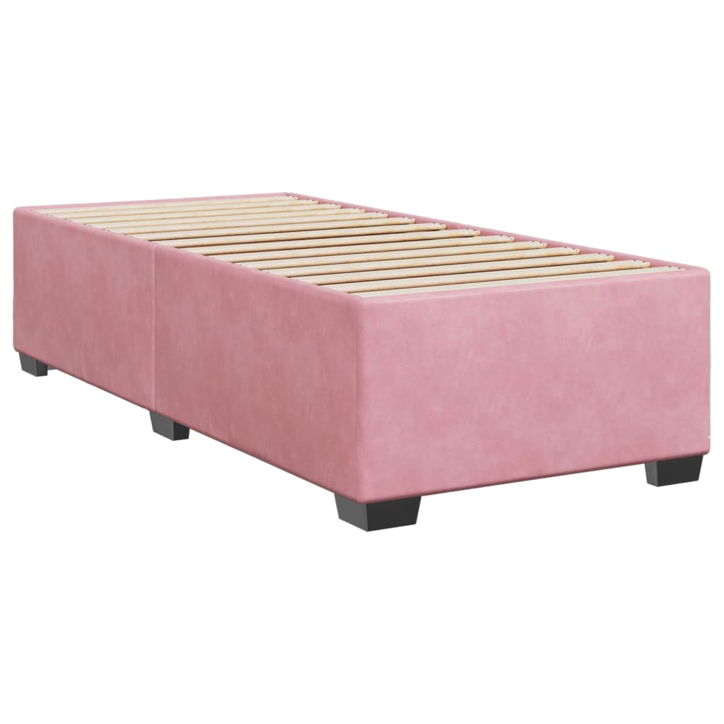 Boxspring met matras fluweel roze 90x200 cm is nu te koop bij PeponiXL, paradijselijk wonen!