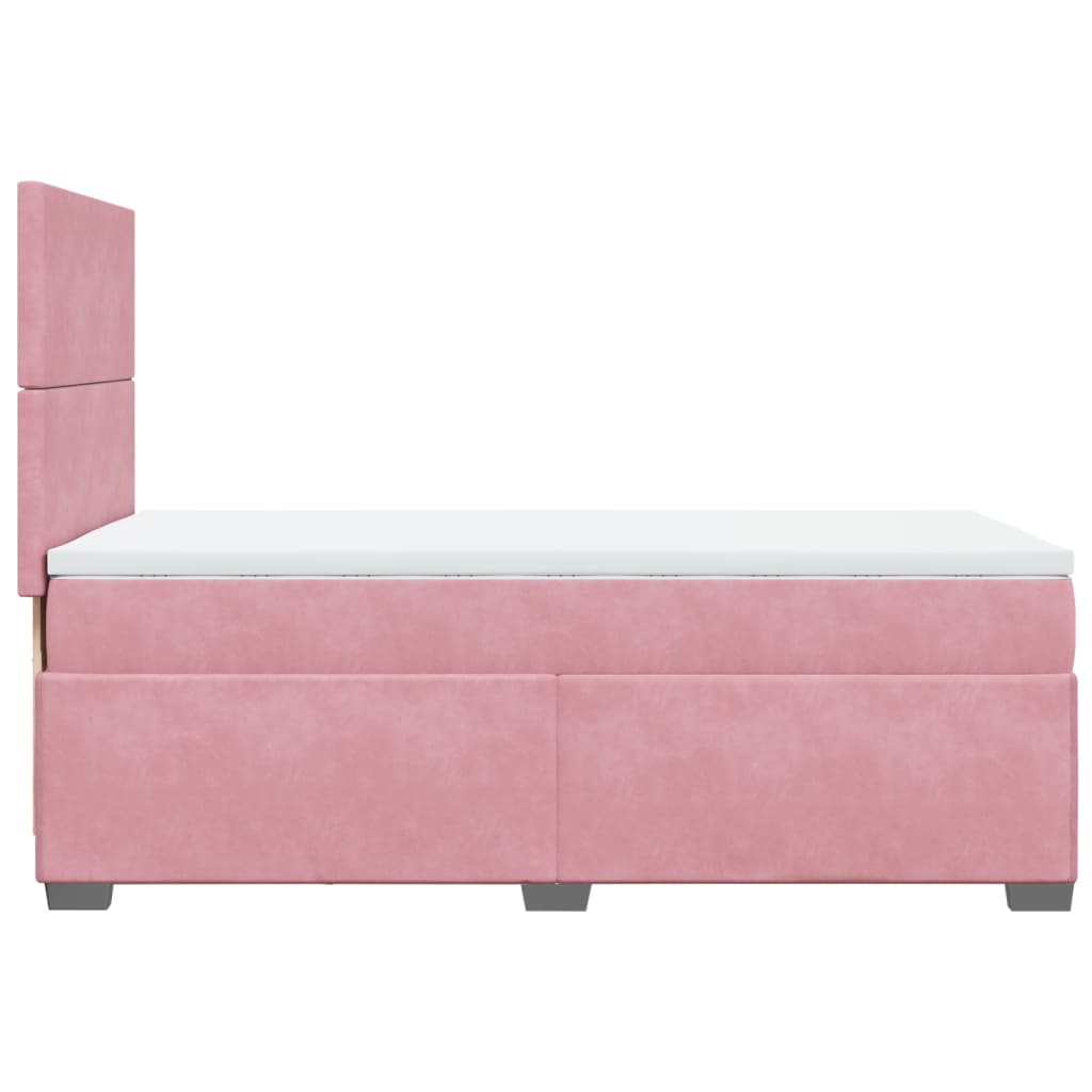 Boxspring met matras fluweel roze 90x200 cm is nu te koop bij PeponiXL, paradijselijk wonen!