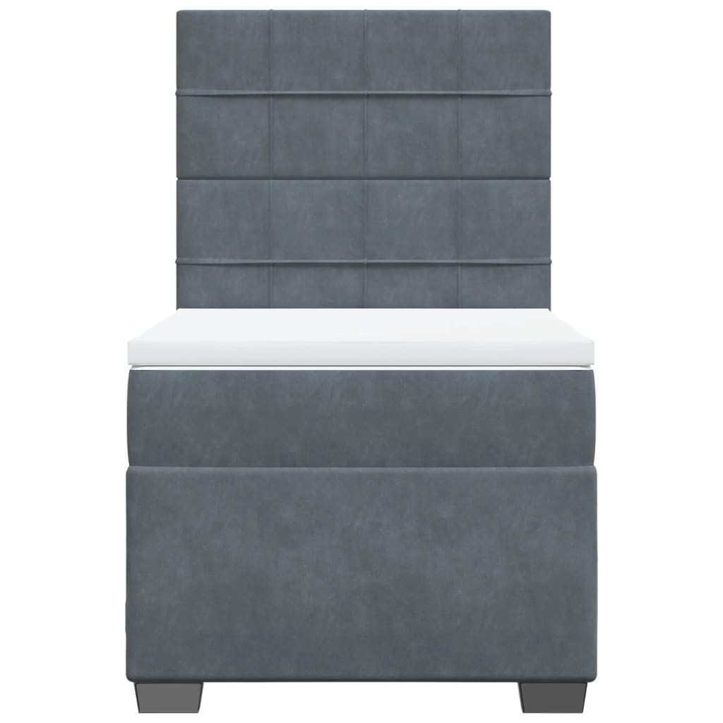 Boxspring met matras fluweel donkergrijs 90x200 cm is nu te koop bij PeponiXL, paradijselijk wonen!