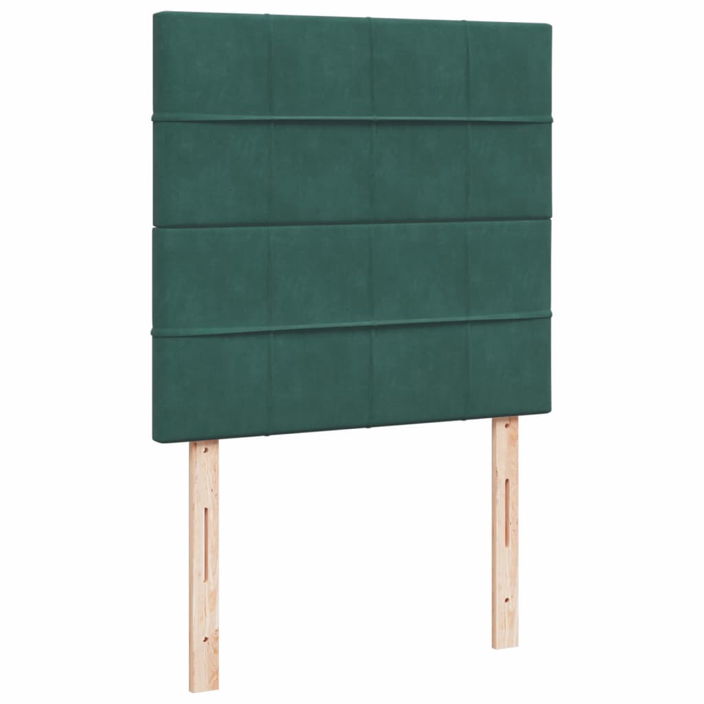 Boxspring met matras fluweel donkergroen 90x200 cm is nu te koop bij PeponiXL, paradijselijk wonen!