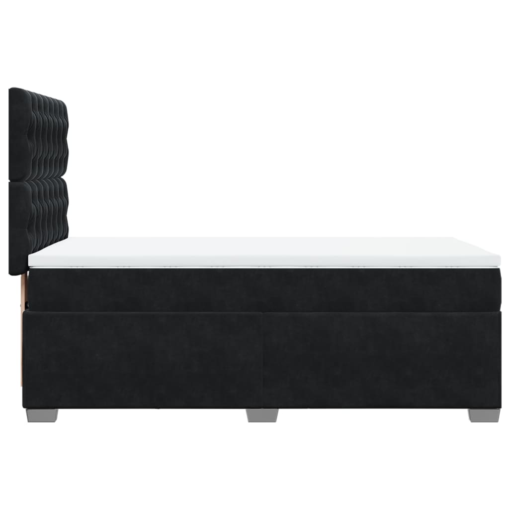 Boxspring met matras fluweel zwart 90x200 cm is nu te koop bij PeponiXL, paradijselijk wonen!