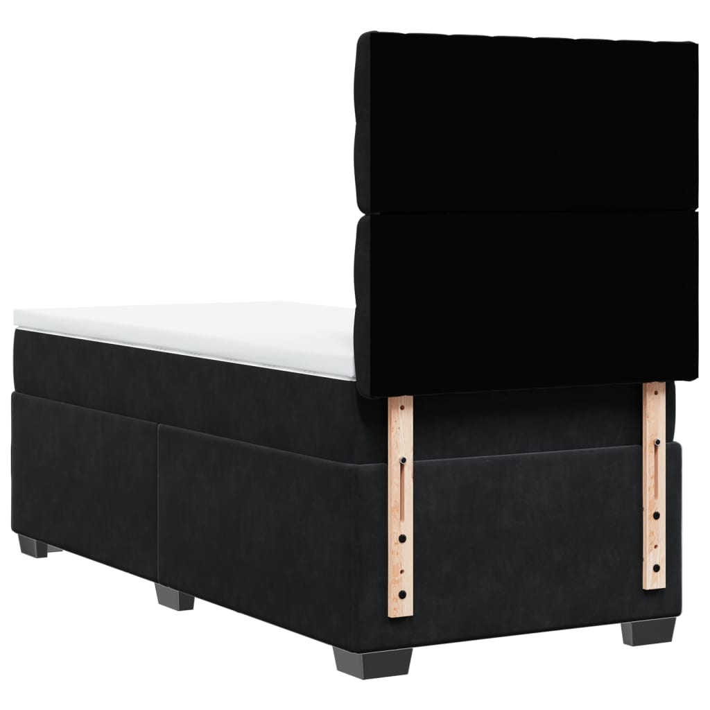 Boxspring met matras fluweel zwart 90x200 cm is nu te koop bij PeponiXL, paradijselijk wonen!