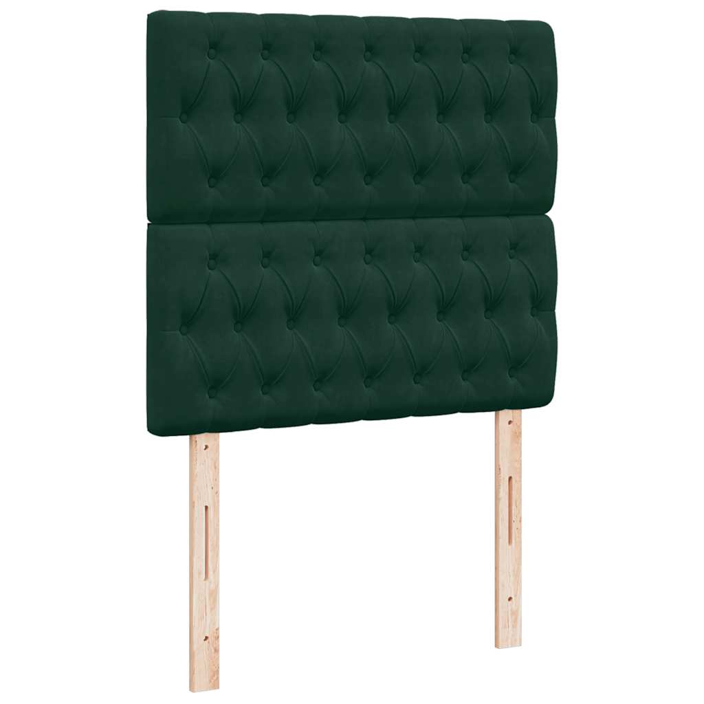 Boxspring met matras fluweel donkergroen 90x200 cm is nu te koop bij PeponiXL, paradijselijk wonen!