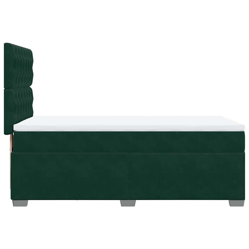 Boxspring met matras fluweel donkergroen 90x200 cm is nu te koop bij PeponiXL, paradijselijk wonen!