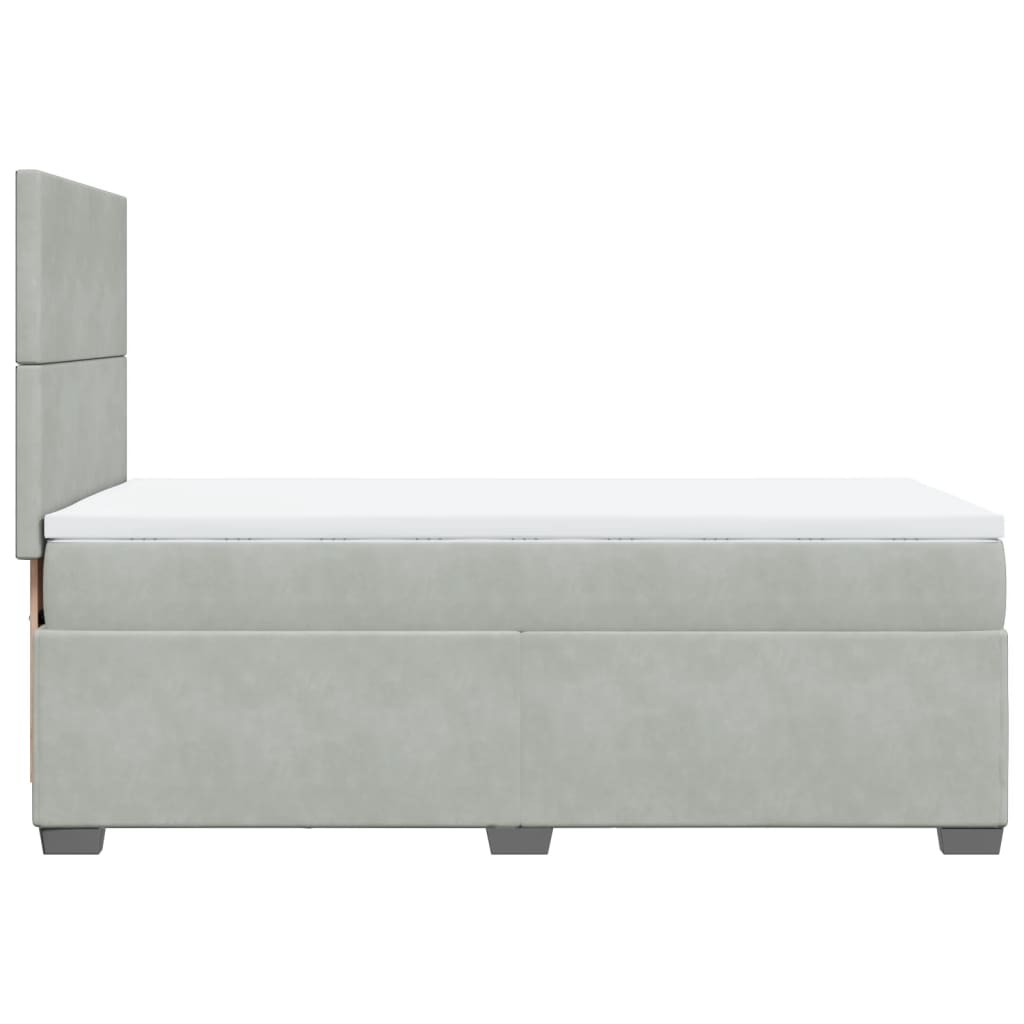 Boxspring met matras fluweel lichtgrijs 100x200 cm is nu te koop bij PeponiXL, paradijselijk wonen!