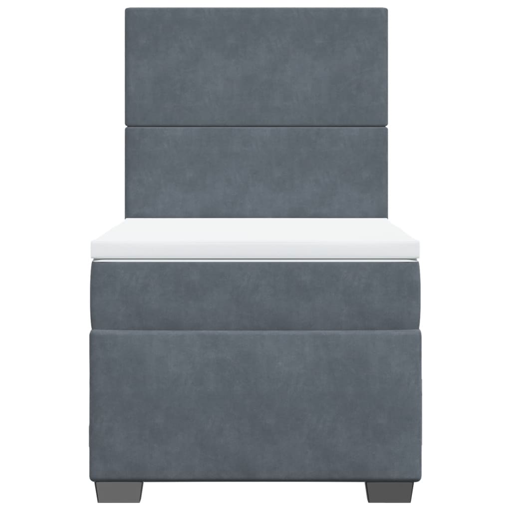 Boxspring met matras fluweel donkergrijs 100x200 cm is nu te koop bij PeponiXL, paradijselijk wonen!
