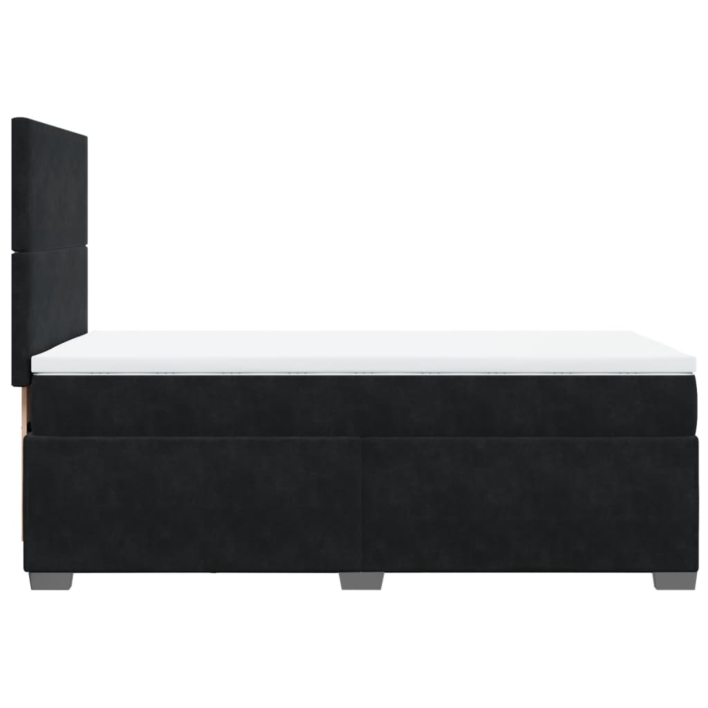 Boxspring met matras fluweel zwart 100x200 cm is nu te koop bij PeponiXL, paradijselijk wonen!