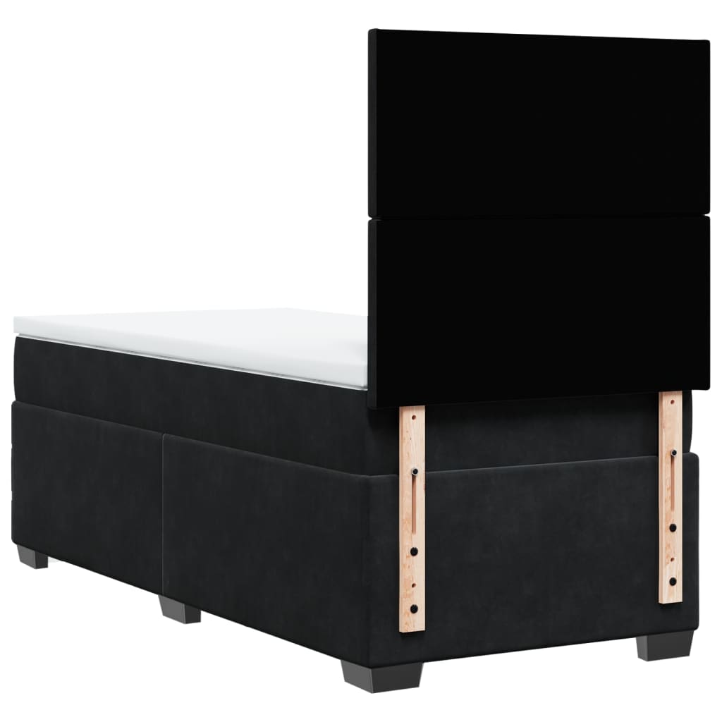 Boxspring met matras fluweel zwart 100x200 cm is nu te koop bij PeponiXL, paradijselijk wonen!