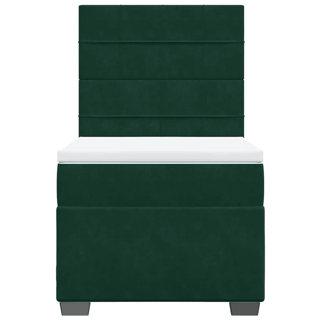 Boxspring met matras fluweel donkergroen 100x200 cm is nu te koop bij PeponiXL, paradijselijk wonen!