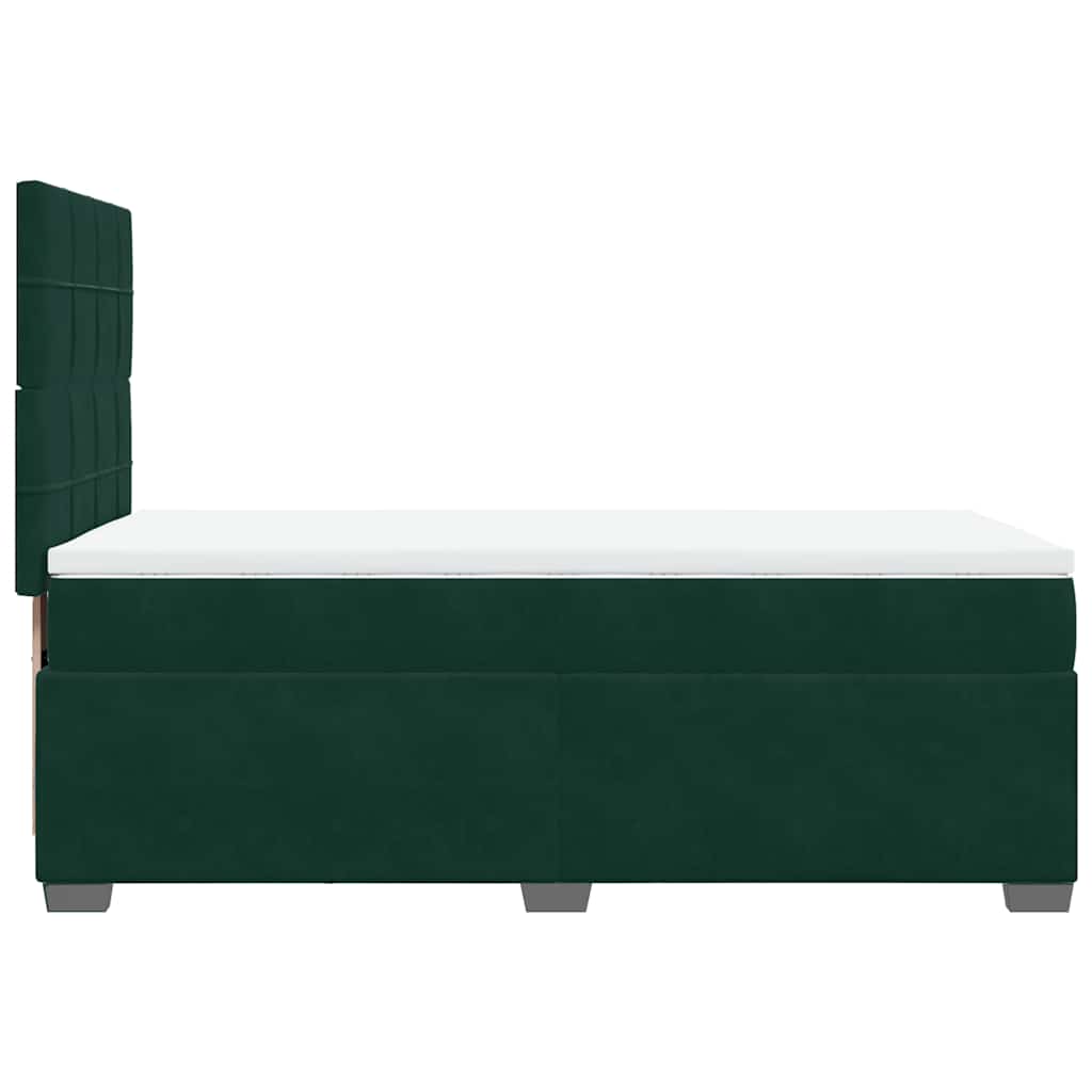Boxspring met matras fluweel donkergroen 100x200 cm is nu te koop bij PeponiXL, paradijselijk wonen!