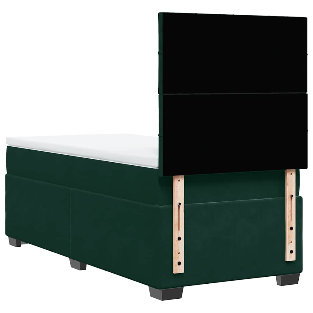 Boxspring met matras fluweel donkergroen 100x200 cm is nu te koop bij PeponiXL, paradijselijk wonen!