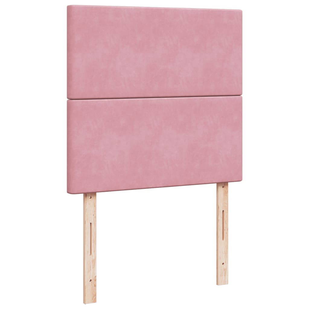 Boxspring met matras fluweel roze 100x200 cm is nu te koop bij PeponiXL, paradijselijk wonen!