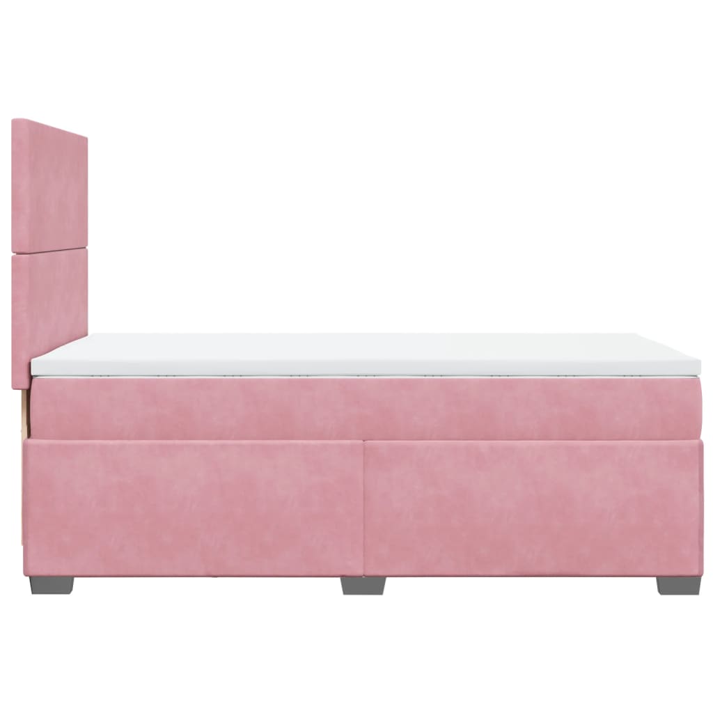 Boxspring met matras fluweel roze 100x200 cm is nu te koop bij PeponiXL, paradijselijk wonen!