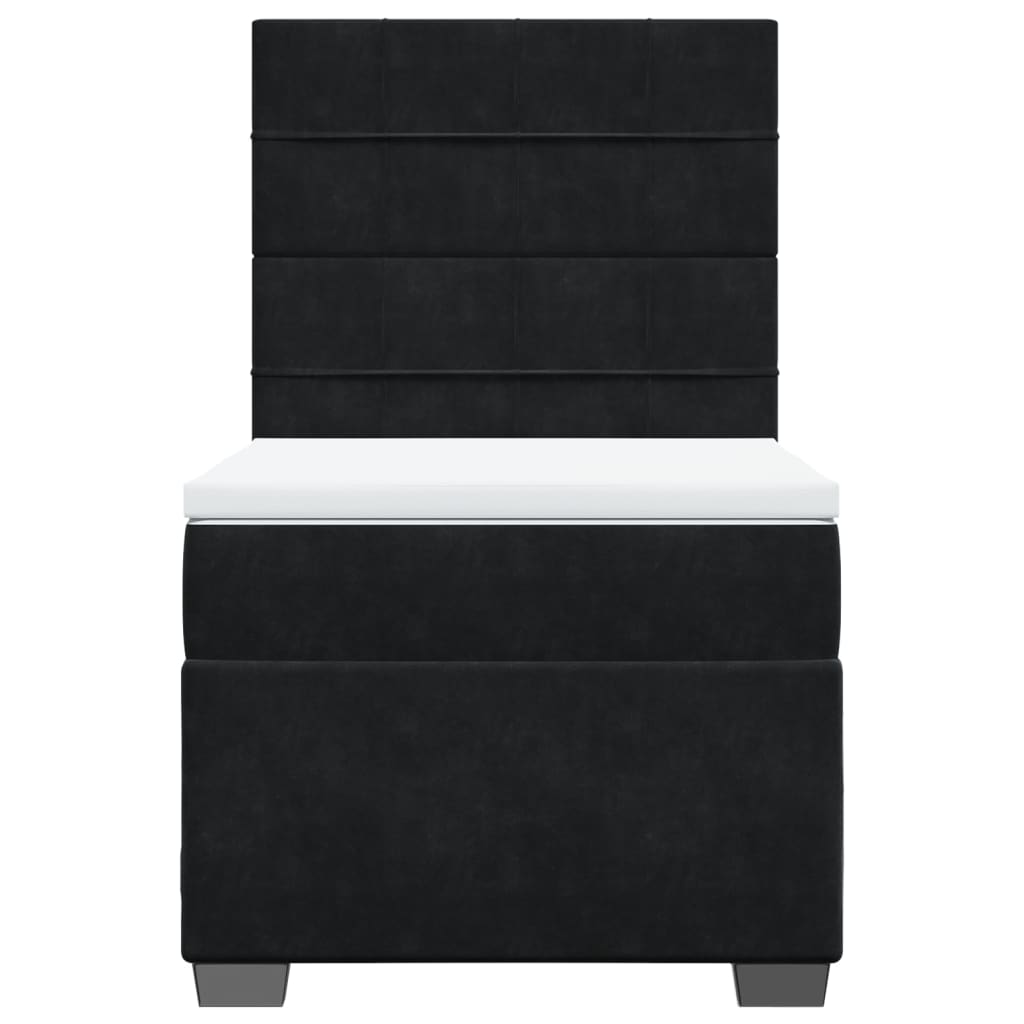 Boxspring met matras fluweel zwart 100x200 cm is nu te koop bij PeponiXL, paradijselijk wonen!
