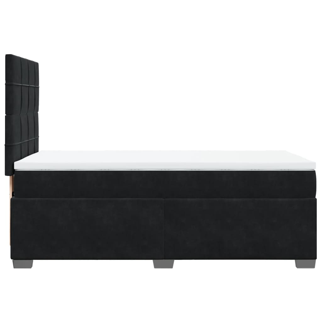 Boxspring met matras fluweel zwart 100x200 cm is nu te koop bij PeponiXL, paradijselijk wonen!