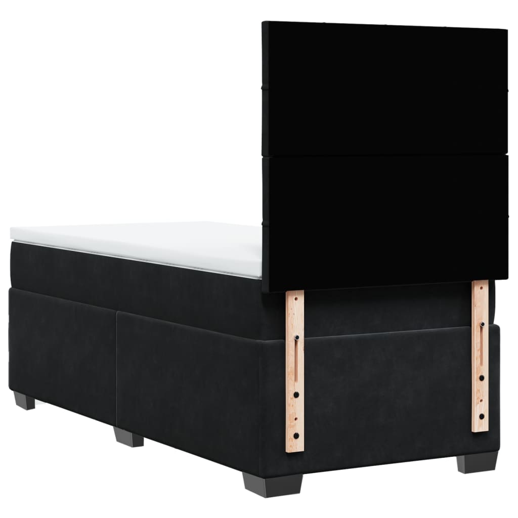 Boxspring met matras fluweel zwart 100x200 cm is nu te koop bij PeponiXL, paradijselijk wonen!