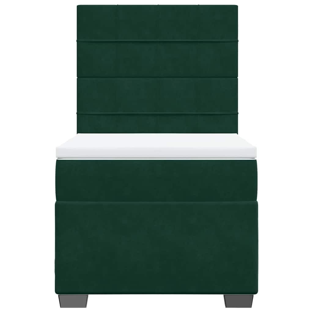 Boxspring met matras fluweel donkergroen 100x200 cm is nu te koop bij PeponiXL, paradijselijk wonen!