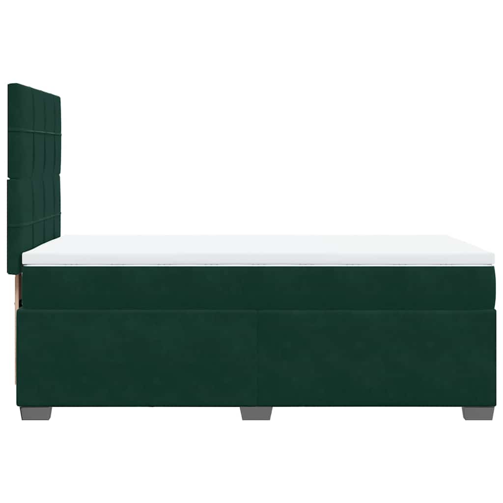 Boxspring met matras fluweel donkergroen 100x200 cm is nu te koop bij PeponiXL, paradijselijk wonen!
