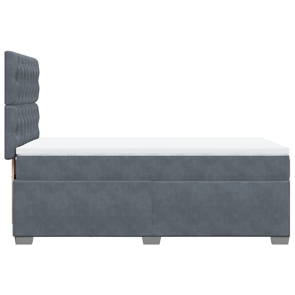 Boxspring met matras fluweel donkergrijs 100x200 cm is nu te koop bij PeponiXL, paradijselijk wonen!