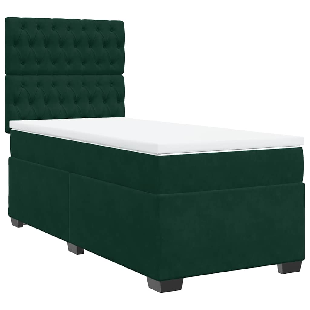 Boxspring met matras fluweel donkergroen 100x200 cm is nu te koop bij PeponiXL, paradijselijk wonen!