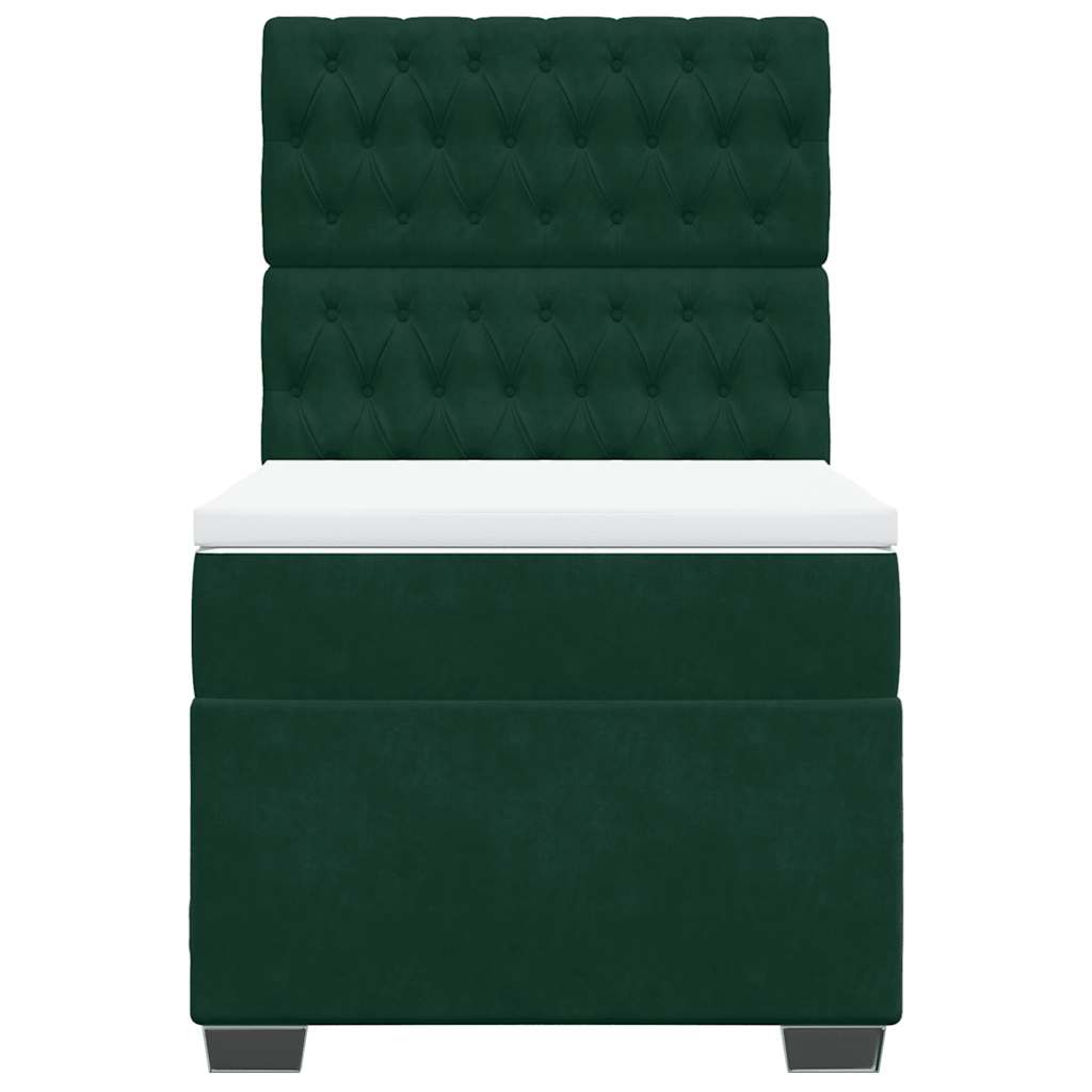 Boxspring met matras fluweel donkergroen 100x200 cm is nu te koop bij PeponiXL, paradijselijk wonen!