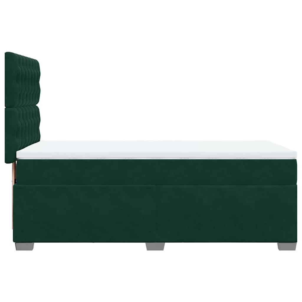 Boxspring met matras fluweel donkergroen 100x200 cm is nu te koop bij PeponiXL, paradijselijk wonen!