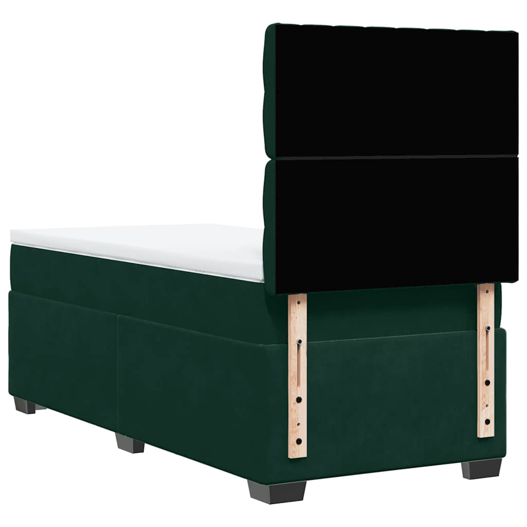 Boxspring met matras fluweel donkergroen 100x200 cm is nu te koop bij PeponiXL, paradijselijk wonen!