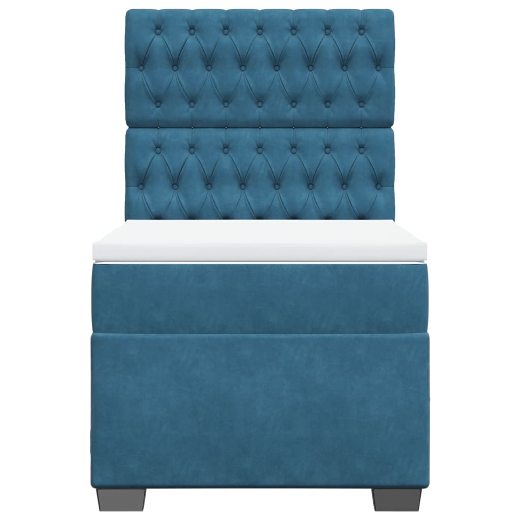 Boxspring met matras fluweel blauw 100x200 cm is nu te koop bij PeponiXL, paradijselijk wonen!