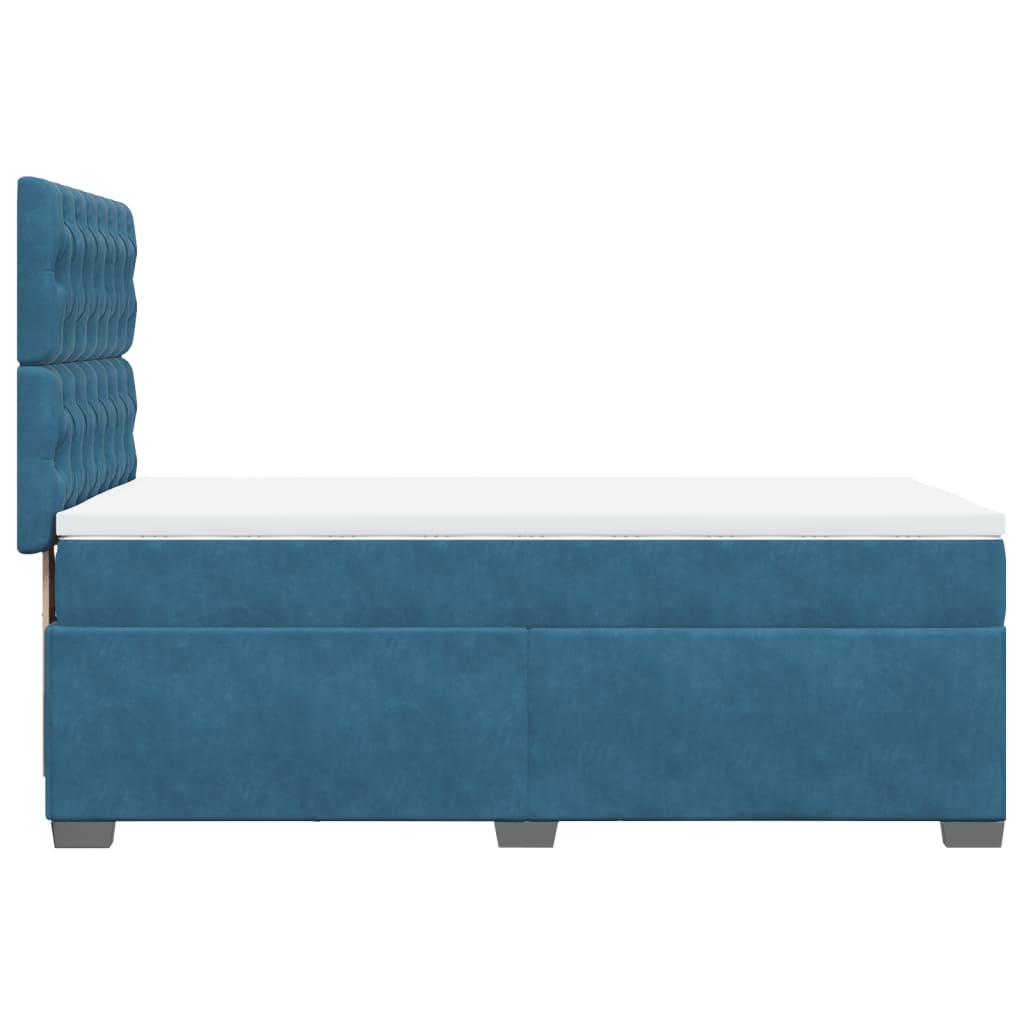 Boxspring met matras fluweel blauw 100x200 cm is nu te koop bij PeponiXL, paradijselijk wonen!