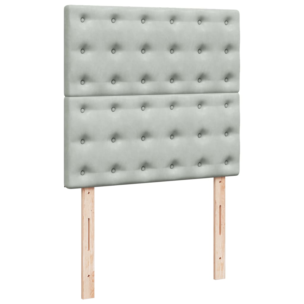 Boxspring met matras fluweel lichtgrijs 100x200 cm is nu te koop bij PeponiXL, paradijselijk wonen!