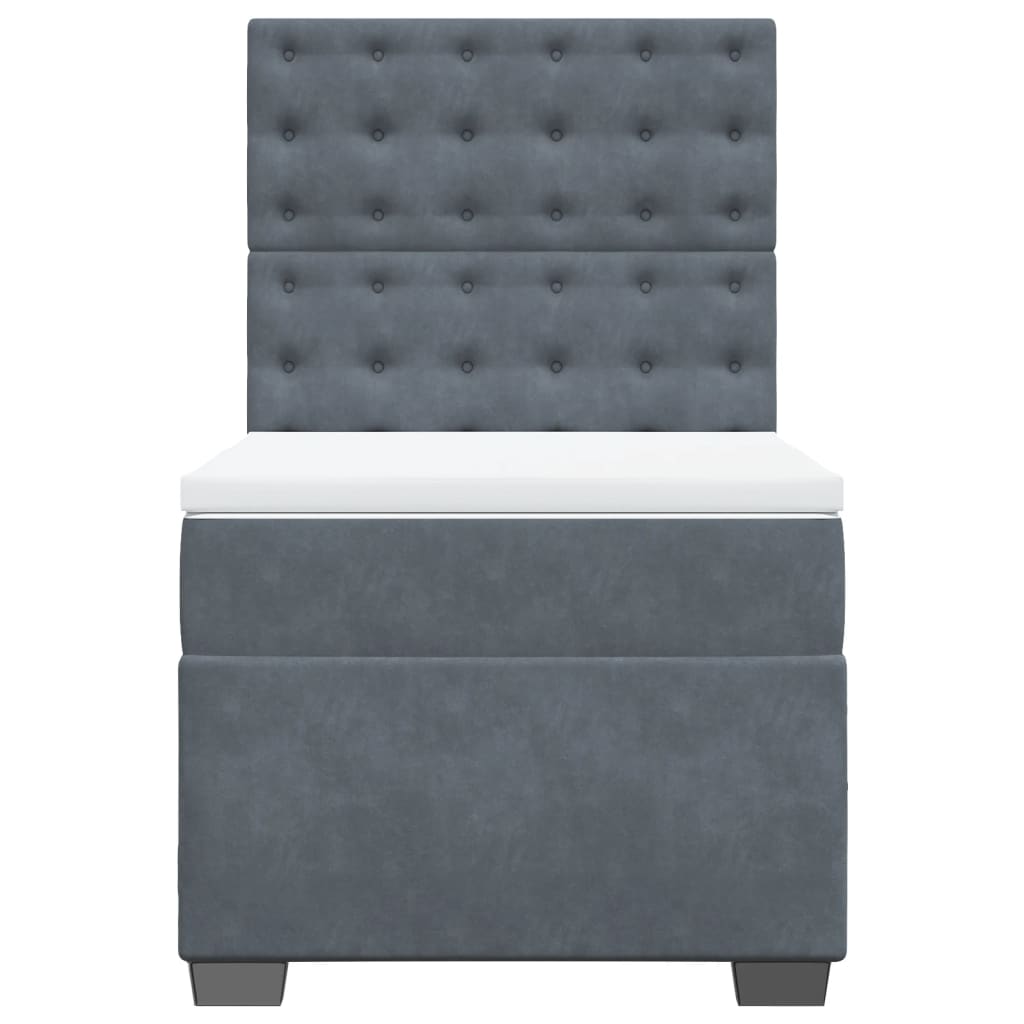 Boxspring met matras fluweel donkergrijs 100x200 cm is nu te koop bij PeponiXL, paradijselijk wonen!