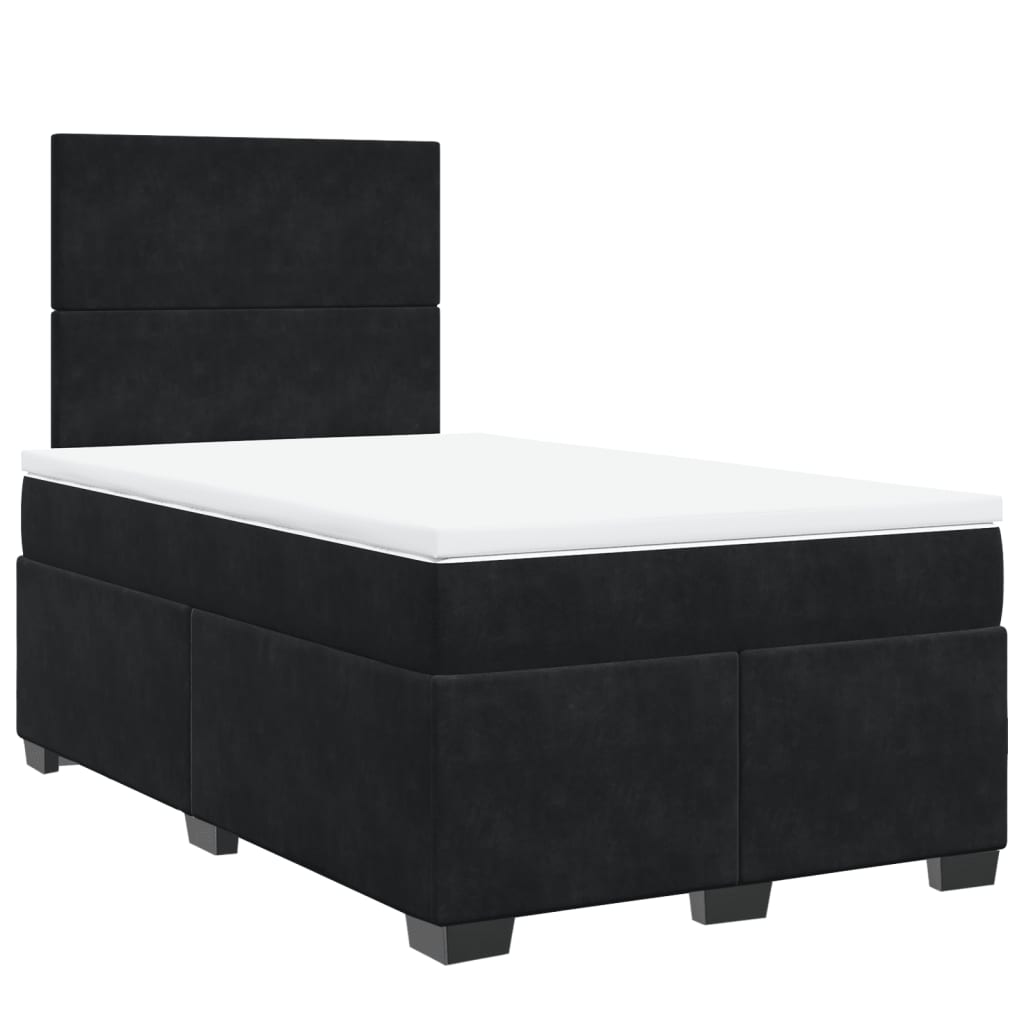 Boxspring met matras fluweel zwart 120x190 cm is nu te koop bij PeponiXL, paradijselijk wonen!
