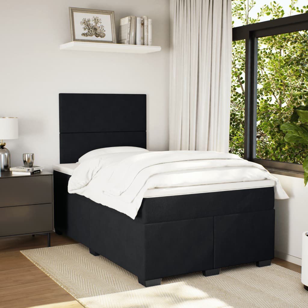 Boxspring met matras fluweel zwart 120x190 cm is nu te koop bij PeponiXL, paradijselijk wonen!