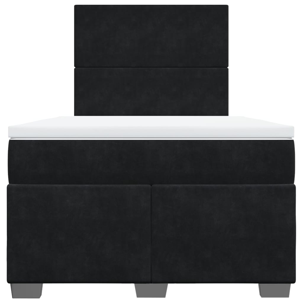 Boxspring met matras fluweel zwart 120x190 cm is nu te koop bij PeponiXL, paradijselijk wonen!