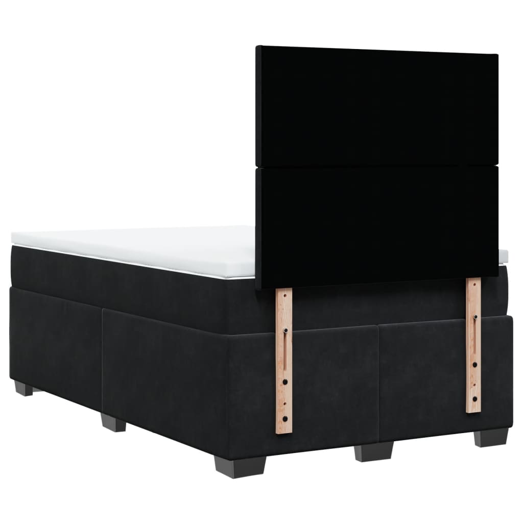 Boxspring met matras fluweel zwart 120x190 cm is nu te koop bij PeponiXL, paradijselijk wonen!
