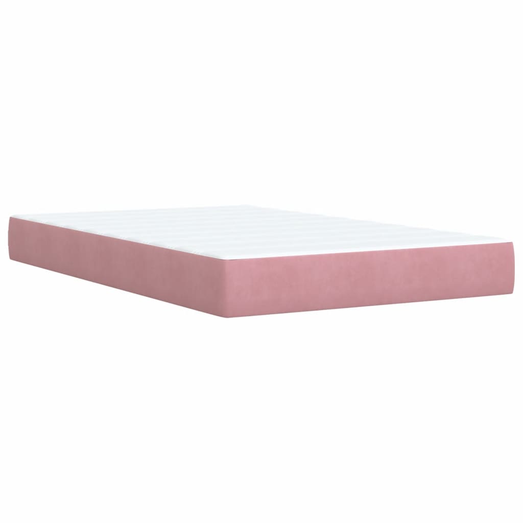 Boxspring met matras fluweel roze 120x190 cm is nu te koop bij PeponiXL, paradijselijk wonen!