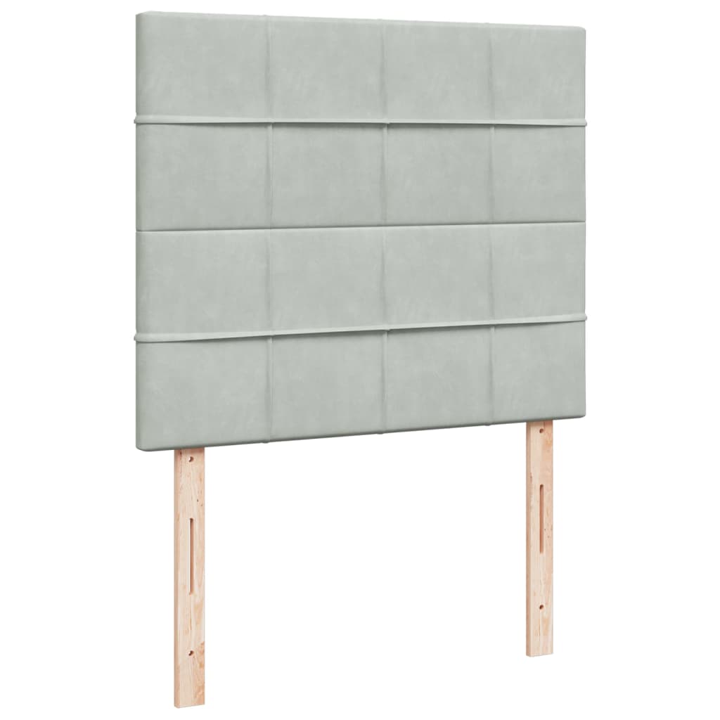 Boxspring met matras fluweel lichtgrijs 120x190 cm is nu te koop bij PeponiXL, paradijselijk wonen!