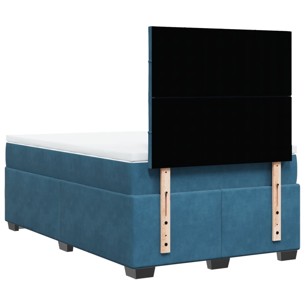 Boxspring met matras fluweel blauw 120x190 cm is nu te koop bij PeponiXL, paradijselijk wonen!