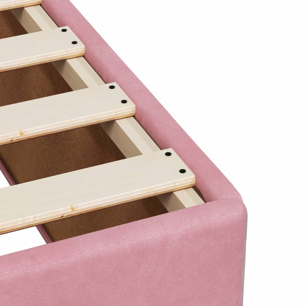 Boxspring met matras fluweel roze 120x190 cm is nu te koop bij PeponiXL, paradijselijk wonen!