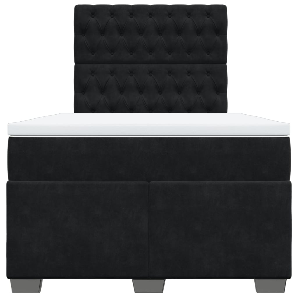 Boxspring met matras fluweel zwart 120x190 cm is nu te koop bij PeponiXL, paradijselijk wonen!