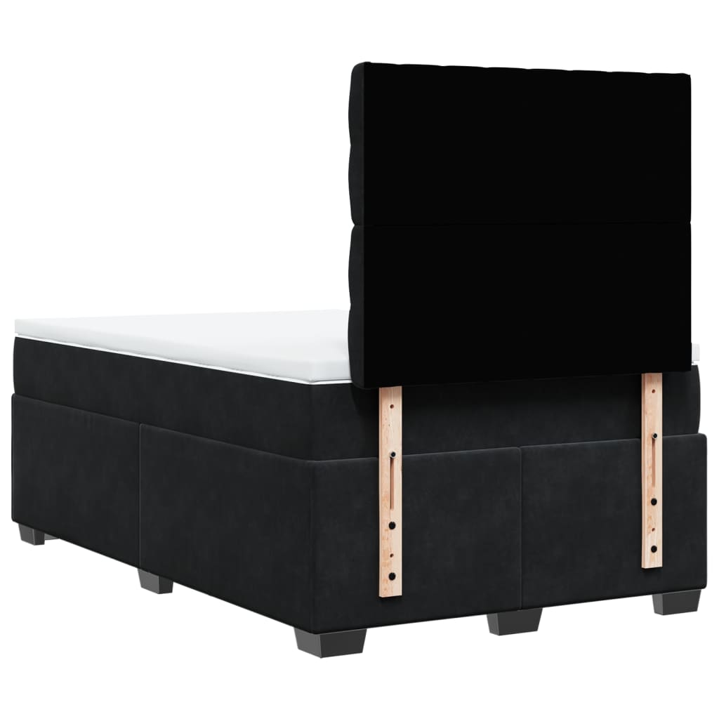 Boxspring met matras fluweel zwart 120x190 cm is nu te koop bij PeponiXL, paradijselijk wonen!