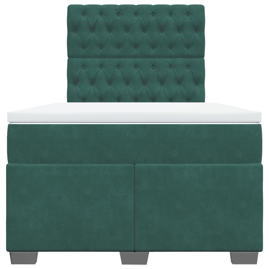Boxspring met matras fluweel donkergroen 120x190 cm is nu te koop bij PeponiXL, paradijselijk wonen!