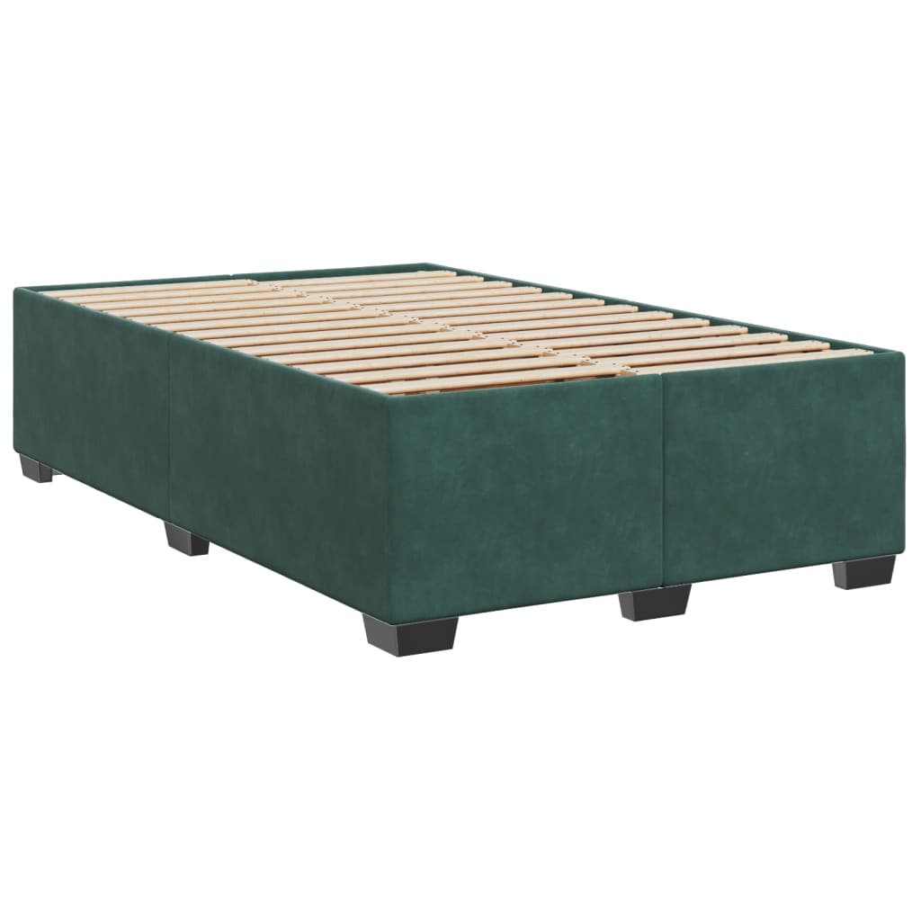Boxspring met matras fluweel donkergroen 120x190 cm is nu te koop bij PeponiXL, paradijselijk wonen!