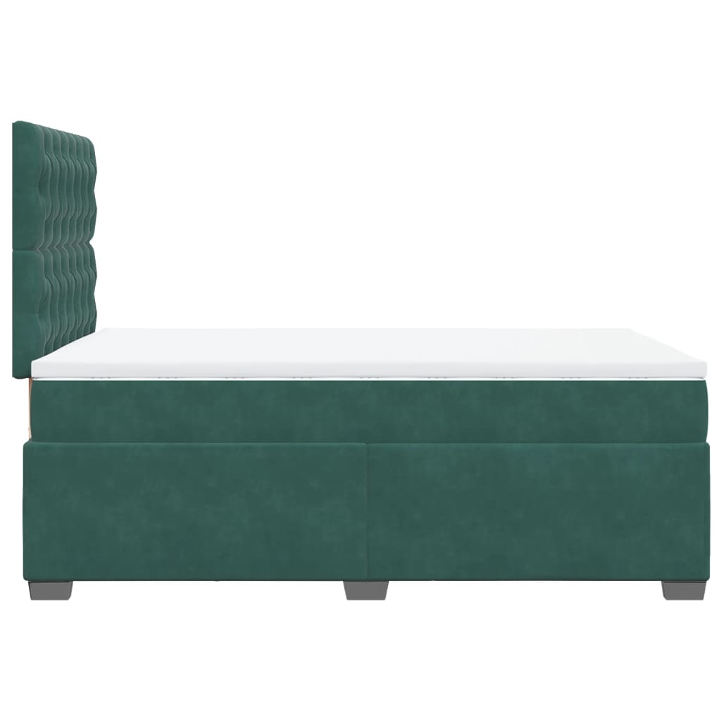 Boxspring met matras fluweel donkergroen 120x190 cm is nu te koop bij PeponiXL, paradijselijk wonen!
